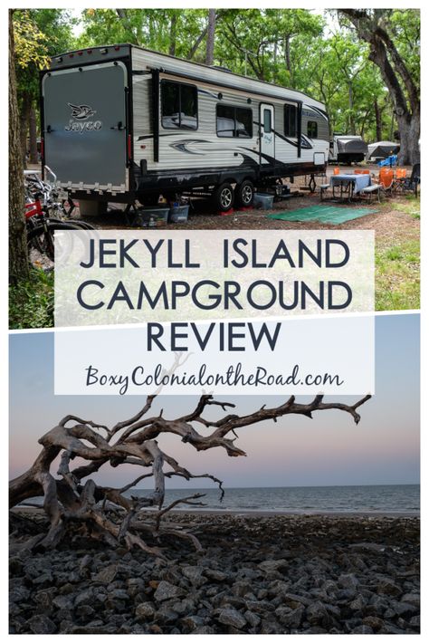 Jekyll Island Campground Review: great base camp for exploring Georgia's Jekyll Island, close to beaches and bike paths Campfire Hacks, Luxury Camping Tents, Camping 101, Solo Camping, Rv Parks And Campgrounds, Jekyll Island, Camping Destinations, Camping Locations, Rv Park