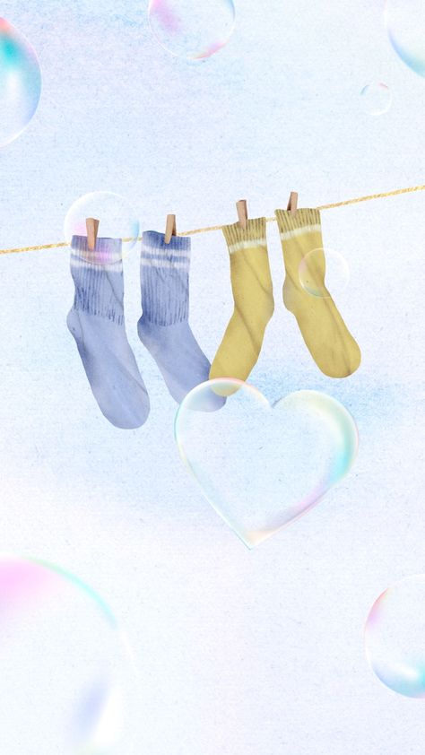 Hanging socks iPhone wallpaper, couple socks illustration 4K background | premium image by rawpixel.com / Boom Wallpaper Socks, Socks Wallpaper, Socks Illustration, Cute Iphone Wallpaper, Iphone Wallpaper Cute, Couple Socks, School Art Activities, Cute Iphone, Wallpaper Cute