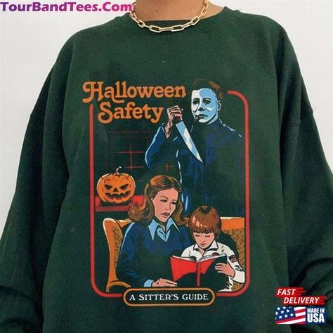 Horror Merch, Halloween Safety, Movie Shirts, Horror Movie, Top Trends, Horror Movies, Long Sleeve Tees, Tops Designs, Latest Trends