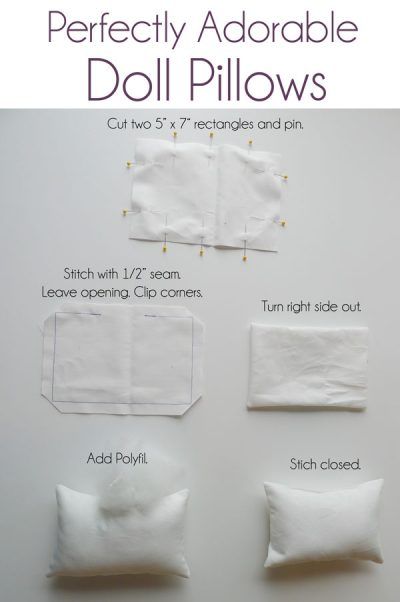 Doll Pillows Instructions Doll House Diy Furniture, Best Doll House, Doll House Diy, Barbie House Furniture, World Craft, Diy Barbie House, Doll Pillow, Barbie Ideas, Dollhouse Miniature Tutorials