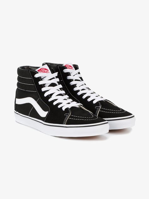 Vans Sk8 Hi White, Mens Black Sneakers, Vans Hi, Vans Sk8 Hi, Black And White Canvas, Vans Shop, Brown Sneakers, Vans Black, Vans High Top Sneaker