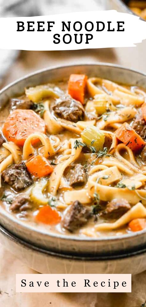 Crock Pot Beef Soup, Beefy Noodle Soup, Beef Pot Pie Soup, Beef Noodle Stew, Fall Crockpot, Tastes Better From Scratch, Beef Soup Recipes, Noodle Soup Recipe, Beef Noodle Soup