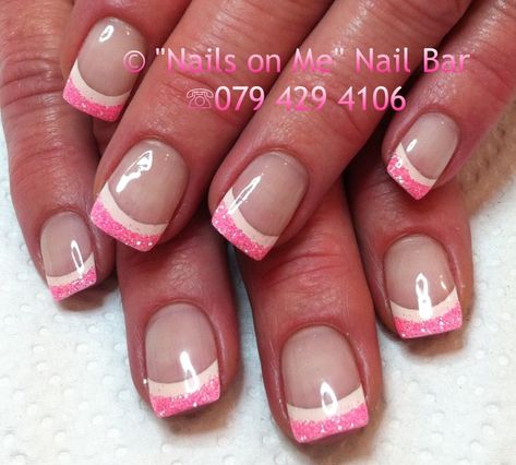 Pink french mani Pink Base French Tip Nails, Pink Base French Tip, French Tip Gel, Holidays Nails, French Tip Gel Nails, Pink French Nails, White Gel Nails, Gel Nails French, White Tip Nails