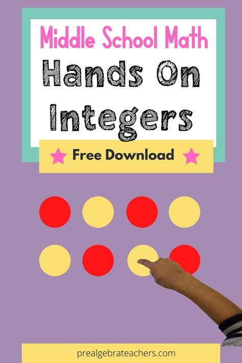 If you are looking for ways to make teaching Integers more hands on and interactive in your middle school Math, check out these 3 ideas and download this free Integers Reference Sheet. | PreAlgebra Teachers Integers Games Middle School, Prealgebra Middle School, Teaching Algebra Middle School, Multiplying Integers Activity, Gen Math, Integers Activities, Teaching Integers, Maths Activities Middle School, Math Enrichment