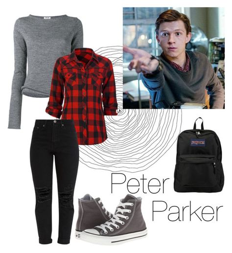 "Peter Parker #3" by foreverdisneybounding ❤ liked on Polyvore featuring Acne Studios, Full Tilt, Converse, JanSport, spiderman, peterparker, TomHolland and spidermanhomecoming Marvel Inspired Outfits, Spiderman Outfit, Parker Outfit, Avengers Outfits, Smart Casual Work Outfit, Spiderman Costume, Gala Outfit, Fandom Outfits, Full Tilt