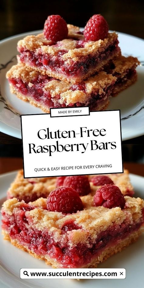 These Gluten-Free Raspberry Crumble Bars feature a buttery crust and a sweet, tangy raspberry filling, topped with a crunchy crumble for the perfect snack or dessert. Raspberry Almond Bars, Raspberry Crumble Bars, Oat Crumble Topping, Best Gluten Free Desserts, Gluten Free Bars, Raspberry Bars, Almond Bars, Oat Crumble, Raspberry Almond