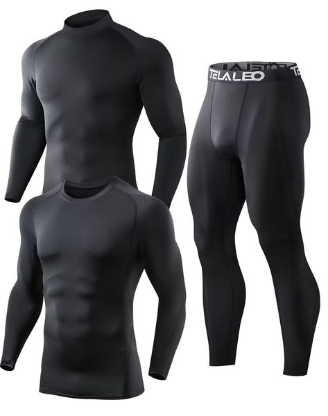 PRICES MAY VARY. 85% Polyester, 15% Spandex Imported New tech material:(1*crew Neck & 1*turtle Mock Neck & 1*pant) ; Multiple combinations, freely combined to meet multiple needs at once. Strong Power for Heat Retention: these long johns for men are specially designed for cold winter days, keep you warm for outdoor activities. Moisture Wicking: our mens thermal underwear set use quick drying light weight fabrics, will help you keep dry and warm all day Name brand quality with unbeatable price, T Bowflex Max Trainer, Baseball Cross, Running Outfits, Day Name, Mock Neck Shirt, New Tech, Mens Thermals, Sport Tights, Long Johns