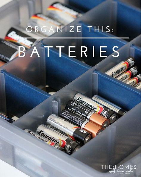 Organize This: Batteries | Make a Battery Kit! Filing Cabinet Ideas, Organizers Diy, Diy Drawer Dividers, Closet Storage Ideas, Organization Ideas Kitchen, Grocery Planning, Diy Organization Ideas, Toy Storage Ideas, Cheap Organization