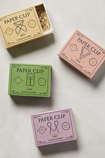 Folio Paper Clips - #AnthroFave Stationery Accessories, Creative Packaging, Paper Clips, Pen And Paper, Erasers, Branding Packaging, Design Packaging, 로고 디자인, Beautiful Packaging