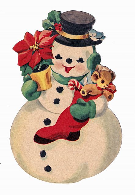 Wow quel lointain souvenir; nous avions le même à la maison. Snowman Images, Snowman Clipart, Vintage Snowman, Christmas Ephemera, Vintage Christmas Images, Snowman Christmas Tree, 12 December, Christmas Graphics, Images Vintage