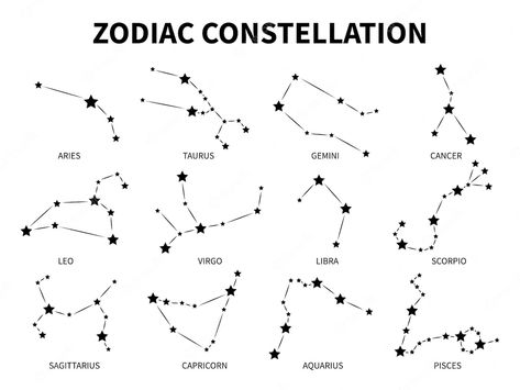 Scorpio Constellation Tattoos, Taurus Constellation Tattoo, Leo Zodiac Tattoos, Aries Constellation Tattoo, Constellation Zodiac Signs, Astrology Tattoo, Gemini Constellation, Aries And Scorpio, Horoscope Tattoos