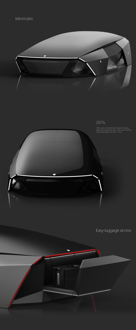 Apple Car 2076 on Behance Cube Car, Electric Car Design, Futuristic Cars Concept, Apple Company, Gto Car, Hover Car, Future Concept Cars, Ronald Wayne, Steve Wozniak