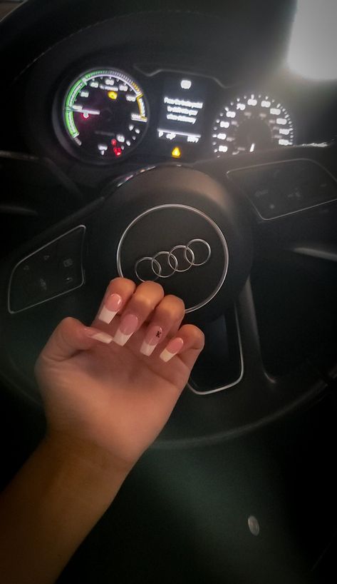 initial nails French tip French Nails With An Initial, French Tip Nail With Initial, Initial On Ring Finger Nails, Almond French Tip Nails With Initial, Initial C On Nails, Nails With An E Initial, Letter K On Nails, Boyfriend Initial Nails French Tip, F Initial Nails