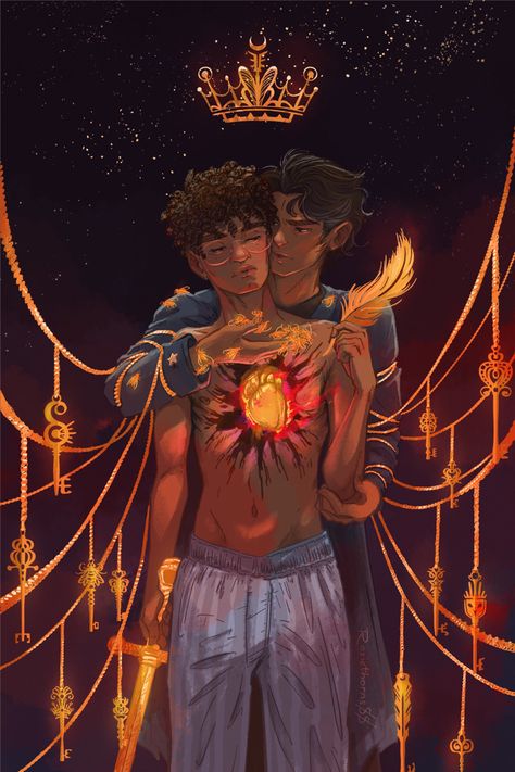 Author Erin Morgenstern | Artist rosiethorns88 The Night And Its Moon Fanart, There Will Come A Darkness Fanart, Zachary And Dorian Starless Sea, The Starless Sea Art, Starless Sea Tattoo, In Deeper Waters Fanart, The Starless Sea Fanart, A Starless Sea, Sea Portrait