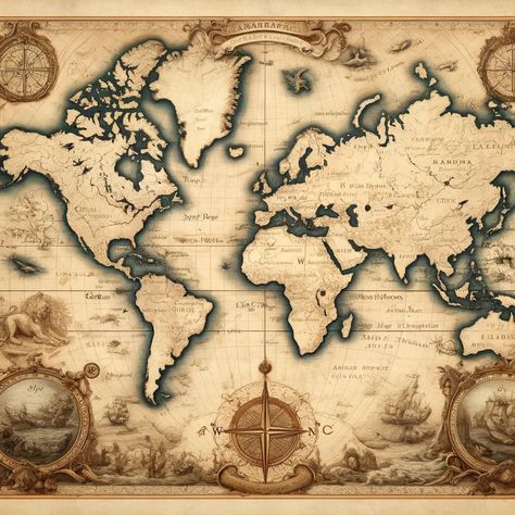 Cartography Aesthetic, Map Aesthetic Vintage, Pirate Maps Aesthetic, Old Map Aesthetic, Vintage Map Background, Old World Maps Vintage Aesthetic, Murmuration Art, Marine Tattoo, Pen Tattoo