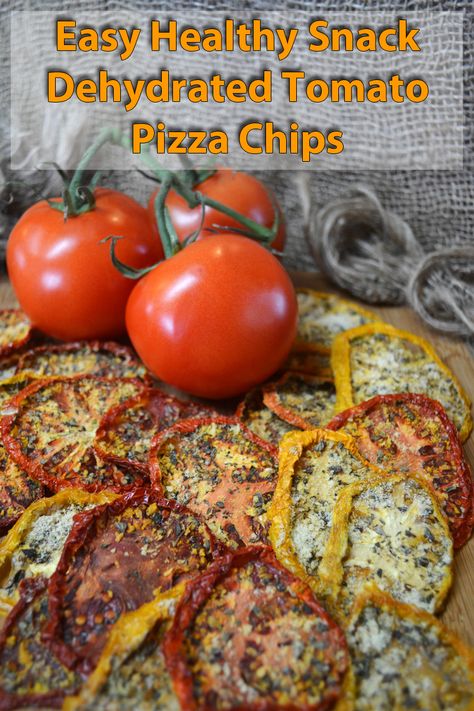 How To Make Dehydrated Tomato Pizza Chips - illuminouz Dehydrated Tomato Chips, Best Dehydrated Snacks, Dehydrated Snacks Healthy, Dehydrator Recipes Snacks, Cucumber Chips Dehydrator, Dehydrated Tomatoes Recipes, Dehydrator Meal Recipes, Dehydrated Gifts, Dehydrated Chips