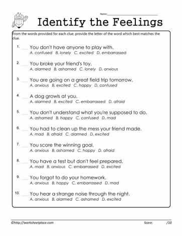 Nov 7, 2019 - Multiple choice. Describe the feelings with the best answer. #emotions Identify Feelings Worksheet, Identify Emotions Activities, I Feel Statements Worksheet, Identifying Emotions Worksheet, Identifying Emotions Activities For Kids, Feelings Worksheets For Kids, Feeling Worksheet, Aba Worksheets, Feelings Identification