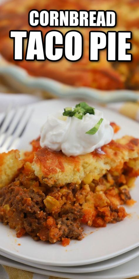 Taco Cornbread Pie, Taco Cornbread Bake, Tomato Pie Recipe Easy, Hamburger Pie Recipes, Mexican Cornbread Jiffy, Taco Cornbread Casserole, Cornbread Pie, Cornbread Taco, Taco Casserole Bake