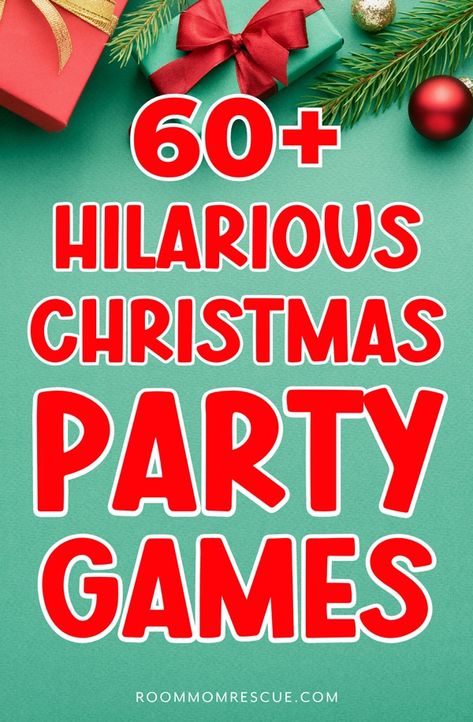 It's that time of year again! Time to start thinking about Christmas party games. Whether you're looking for Christmas games for kids, school, family, adults, or work, we've got you covered. Check out our list of Christmas party game ideas at roommomrescue.com. Classroom Christmas Party Games, Christmas Party Game Ideas, Christmas Party Background, Christmas Party Games For Groups, School Party Games, Classroom Christmas Party, Party Game Ideas, School Holiday Party, School Christmas Party