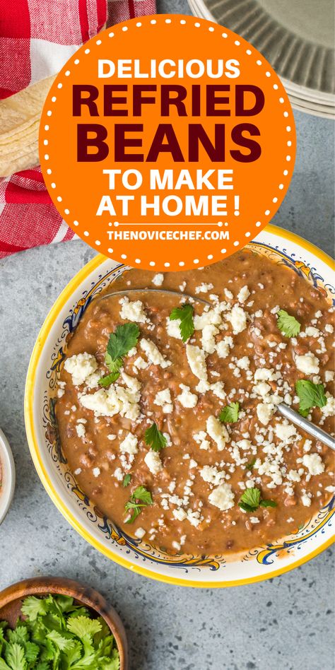 Easy Refried Beans, Mexican Refried Beans, Make Refried Beans, Frijoles Refritos, Comfort Casseroles, Meatless Dinner, Top Recipes, Refried Beans, Bean Recipes