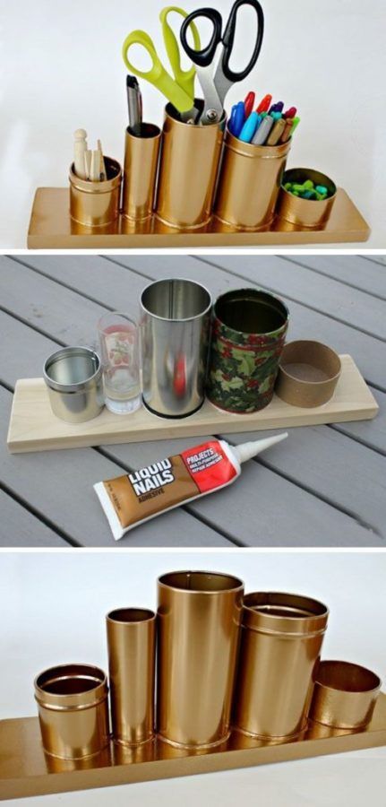 Must Have Craft Tips – Creative Upcycled Craft Room Ideas Dorm Diy, Dorm Room Diy, Trendy Apartment, Astuces Diy, House Apartment, Gold Diy, Apartment Decorating, Diy Desk, Craft Room Organization