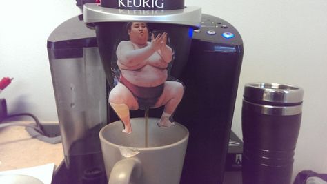 The person who put this delightful piece of art on the coffee machine: | 25 People You Probably Wouldn't Want As Co-Workers Funny Office Pictures, Funny Office Pranks, Office Pranks, Senior Pranks, April Fools Pranks, Funny Office, Office Pictures, Good Pranks, 1 April