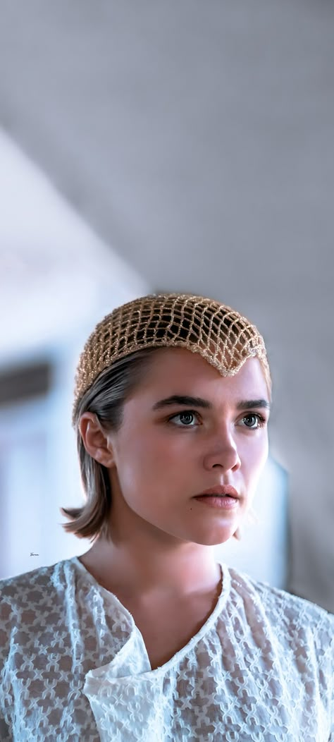 Dune 2 Princess Irulan, Dune 2 Florence Pugh, Princess Irulan Dune, Florence Pugh Dune Part 2, Dune Florence Pugh, Irulan Corrino Aesthetic, Dune Headpiece, Dune Irulan, Florence Pugh Dune