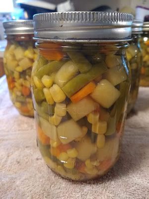 Adventures with Angela - A Hot Mess of Homesteading and More...: Canning Mixed Veggies Canning Mixed Vegetables Recipes, Canning Mixed Vegetables, Canned Mixed Vegetables, Canning Peas, Canning Cabbage, Canned Meals, Canning Carrots, Canning Meals, Canning Veggies