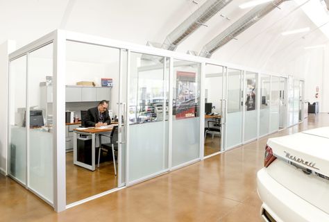 Office Cubicles, Glass Partition Walls, Enclosures & Room Dividers | Space Plus Office Partition Design, Glass Wall Office, Glass Office Partitions, Cubicle Design, Office Cubicles, Office Dividers, Glass Partition Wall, Partition Walls, Industrial Office Design