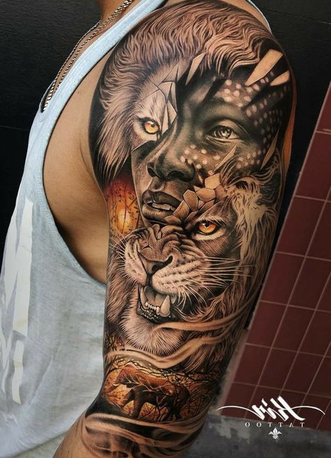 African American Tattoos, African Queen Tattoo, African Warrior Tattoos, African Sleeve Tattoo, Elephant Family Tattoo, Black Men Tattoos, Africa Tattoos, Animal Sleeve Tattoo, Egyptian Tattoo Sleeve