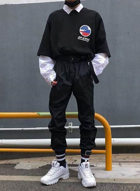 E Boy Outfits, Goth Outfit, Sneakers Looks, E Boy, Streetwear Men Outfits, 가을 패션, Korean Street Fashion, Edgy Outfits, Style Streetwear