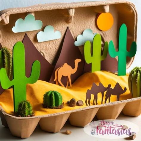 Farm Crafts For Middle School, Diy Animal Habitat Project, Diarama Ideas For Kids How To Make, Desert Project For School, Desert Habitat Projects For Kids, Desert Ecosystem Project, Animals Projects For Kids, Diaroma Ideas Projects, Habitat Projects For Kids