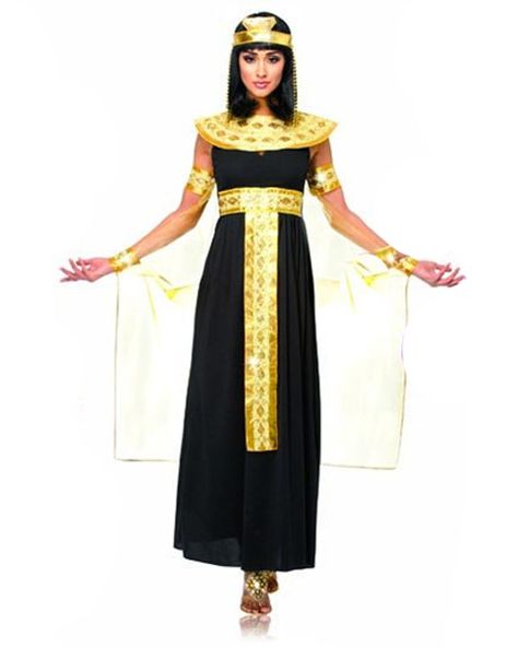 Queen of the Nile Womens Costume In ancient Egypt, pharaohs and queens ruled the land. We know from unearthed tombs, paintings and sculptures just how Egyptian que Egyptian Halloween Costume, Egyptian Queen Costume, Egypt Dress, Egypt Costume, Cleopatra Dress, Egyptian Halloween, Egyptian Dress, Egyptian Clothing, Egyptian Fashion