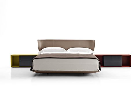 ALYS bed by B&B Italia | STYLEPARK Upscale Furniture, Colorful Bedding, Cama King Size, Italia Design, Consignment Furniture, Modern Home Furniture, Leather Bed, Comfort Mattress, Italian Furniture