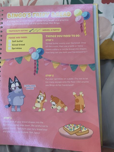 Bingo And Bluey, Homemade Cookbook, Birthday 11, Bluey Birthday, Bluey Bingo, Food Favorites, Fancy Restaurant, Kawaii Food, Disney Food