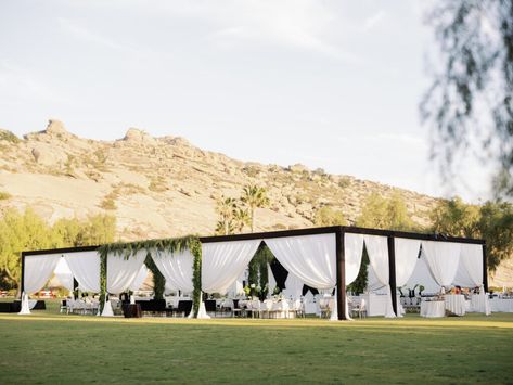 White Frame Tent Wedding, Outdoor Wedding Structures, Wedding Cabana Decor, Outdoor Event Venue Design, Outdoor Event Space Design, Wedding Structures, Wedding Venue Design, Outdoor Event Space, White Themed Wedding