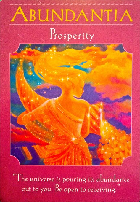 Daily Angel Oracle Card, from the Goddess Guidance Oracle Card deck, by Doreen Virtue, Ph.D: Abundantia ~ Prosperity Abundantia ~ Prosperity: “The Universe is pouring its abundance out to you… Goddess Guidance Oracle, Angel Tarot Cards, Angel Tarot, Angel Oracle Cards, Oracle Card Reading, Angel Prayers, Doreen Virtue, Angel Guidance, Oracle Tarot