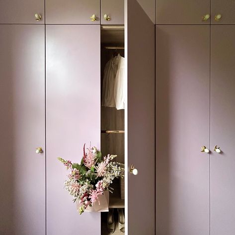 Teenage Room - Contemporary - Wardrobe - London - by Catrin Fenton Design | Houzz UK Lilac Wardrobe, Library Outside, Modern Wardrobe Design, Matilda Goad, Lilac Paint, Bespoke Joinery, Small Space Nursery, Fitted Wardrobe, Oak Interior