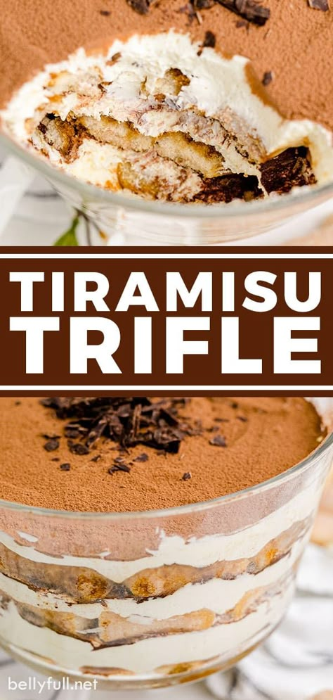 Trifle Recipes Thanksgiving, Simple Trifle Recipes, Thanksgiving Desserts Trifle, Italian Trifle Desserts, Koue Poedings, Cannoli Trifle, Tiramisu Trifle Recipe, Best Trifle Recipes, Truffle Cakes