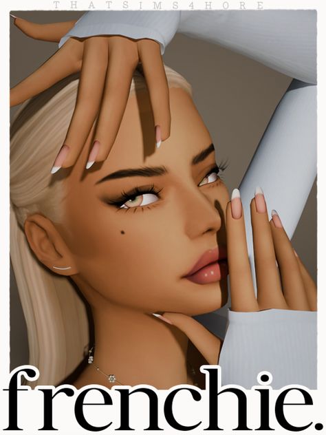 Frenchie Nails, Sims 4 Nails, Sims 4 Tsr, The Sims 4 Skin, Sims 4 Family, The Sims 4 Pc, The Sims 4 Packs, Sims 4 Cc Makeup, Sims 4 Game Mods