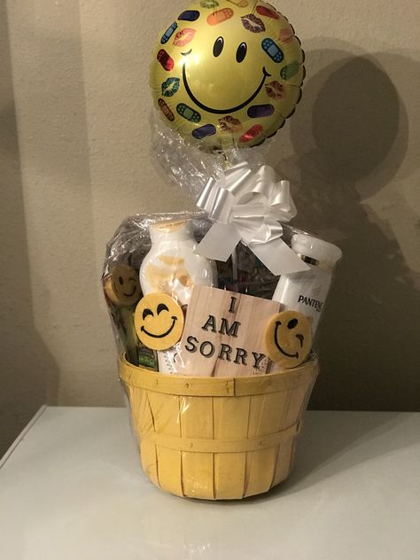 Gift basket for an apology Apology Basket For Him, I’m Sorry Basket, Im Sorry Gifts For Boyfriend, Sorry Gifts For Girlfriend, Apology Gifts For Girlfriend, Sorry Gifts For Boyfriend, Girlfriend Basket, Im Sorry Gifts, Apology Gifts