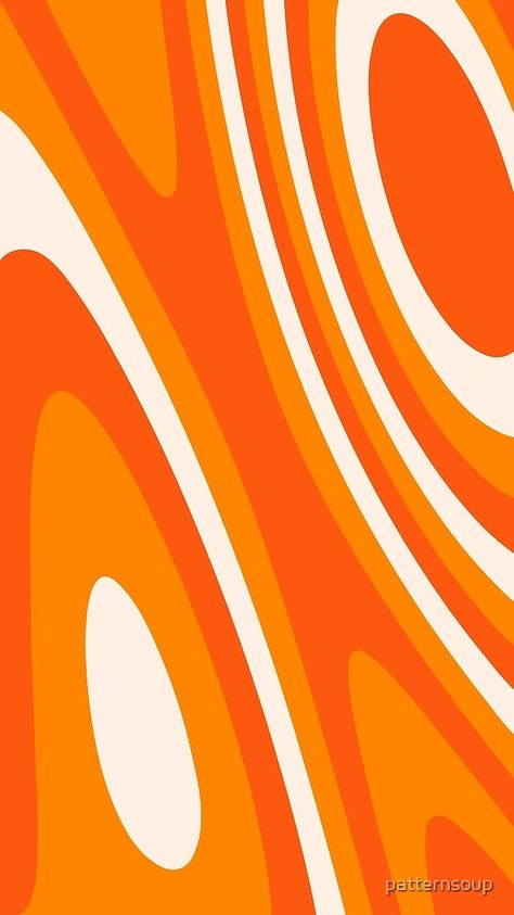 "Deep Orange Groovy Swirls Abstract Design" by patternsoup | Redbubble Retro Designs Pattern, 70s Swirl Pattern, Groovy Swirls, Mixed Wallpaper, Retro 70s Aesthetic, Groovy Pattern, Surfer Vibes, Groovy Art, 60s Patterns