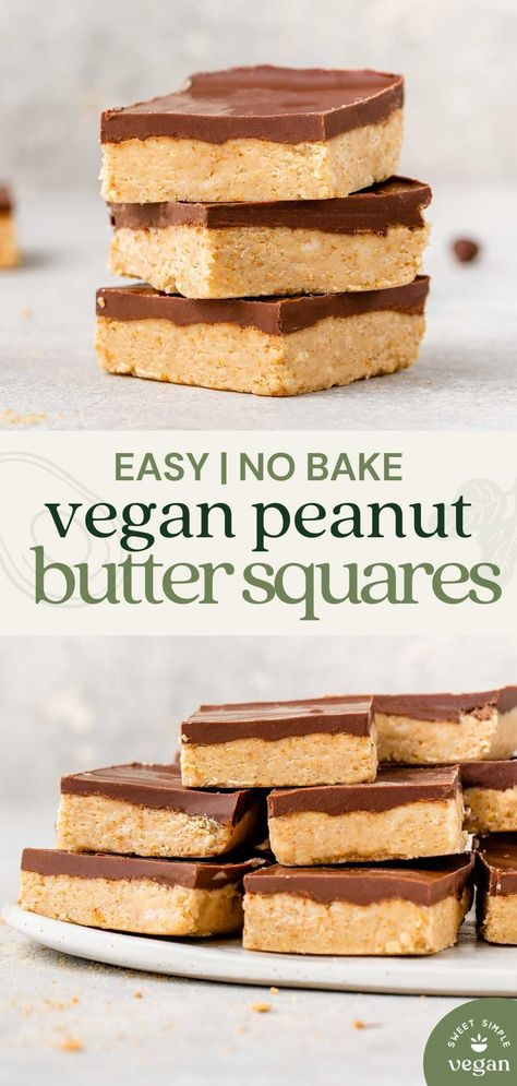 Learn how to make these easy peanut butter squares from Sam Turnbull's new cookbook Fast Easy Cheap Vegan. This recipe requires just a handful of ingredients and costs under $5 to make! #vegan #recipes #veganrecipes #fast #easy #cheap #veganfood #dessert Butter Squares, Vegan Dessert Bars, Peanut Butter Squares, Cheap Vegan, Easy Vegan Dessert, Vegan Peanut Butter, Vegan Eats, Easy Peanut Butter, Bake Desserts