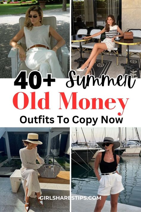 Summer Old Money Outfits, Old Money Spring, Summer Old Money, European Outfits, Old Money Summer, Summer Brunch Outfit, Old Money Fashion, Look Rich, Old Money Outfits