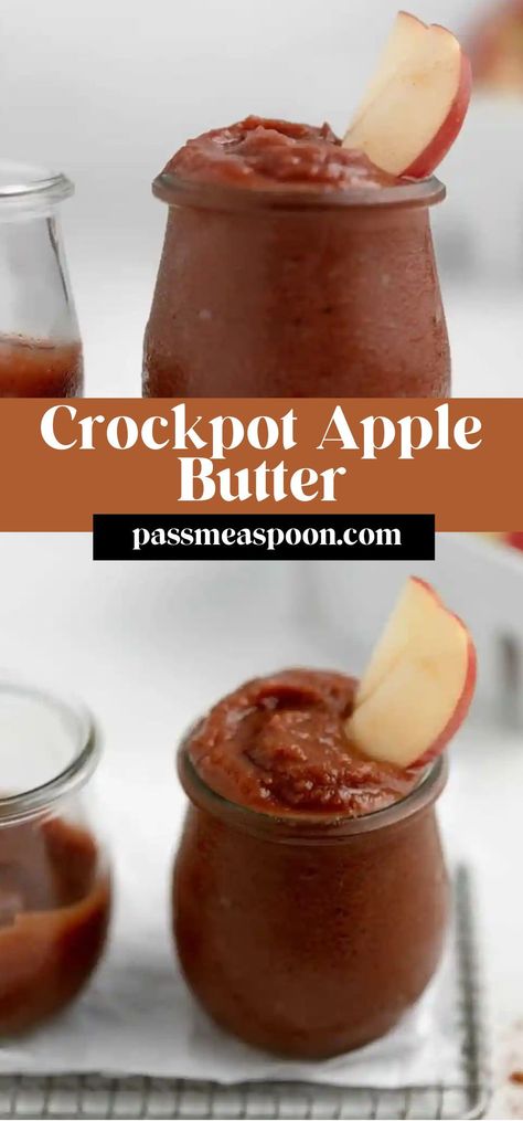 Crockpot apple butter takes your favorite spread and makes it easier than ever.  Made with only apples and spices, no added sugars, dump it all into your crockpot, let it do all the work, and then enjoy a delicious spread you can feel good about! Apple Crockpot Recipes, Crockpot Apple Butter, Crockpot Apple, Apple Butter Crock Pot, Slow Cooker Apple Butter, Apple Butter Recipe, Beef Fajitas, Apple Varieties, Holiday Dessert Recipes