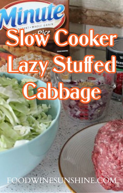 Lazy Stuffed Cabbage Crockpot, Lazy Stuffed Cabbage, Stuffed Cabbage In Crock Pot, Lazy Man’s Cabbage Rolls, Lazy Golumpki Recipe Crockpot, Glumpkies Recipe Crockpot, Lazy Man Cabbage Rolls Casseroles Crockpot, Crockpot Lazy Cabbage Rolls, Deconstructed Cabbage Rolls Crockpot