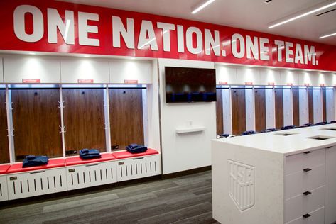 USMNT Soccer Lockers | SHIELD Lockers Soccer Locker Room, Soccer Locker, Usmnt Soccer, Sports Locker, Recovery Room, Sporting Kc, Liverpool Team, Locker Room, Solid Surface