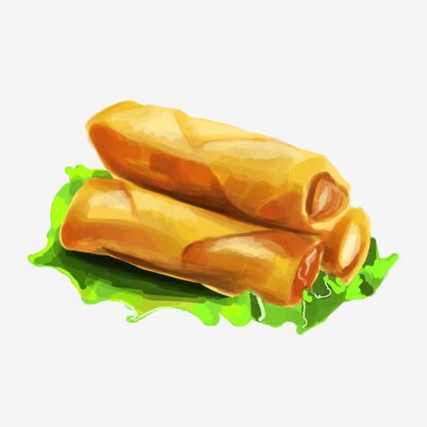 Fried Rolls, Rolls Rolls, Kitchen Mural, Decoration Illustration, Food Stand, Philippines Food, Filipino Art, Marjolein Bastin, Instagram Template Design