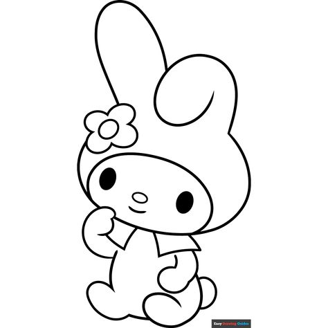 Free My Melody from Sanrio Coloring Page for Kids My Melody Coloring Pages Printable, My Melody Svg, Printable My Melody, Sanrio Coloring Page, Sanrio Coloring, Easy Drawing Guides, Tela Iphone, Drawing Guides, Kitty Cake