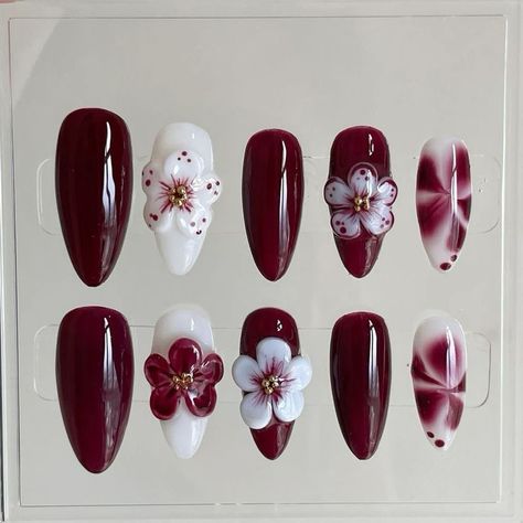 Nail Design Pattern, 3d Nail Art Design, 3d Sculpted Nails, Sculpted Nail Art, Nails With 3d Designs, 3d Nail Ideas, Cute 3d Nails, Gel Flower Nail Designs, Sculpted Flower Nails